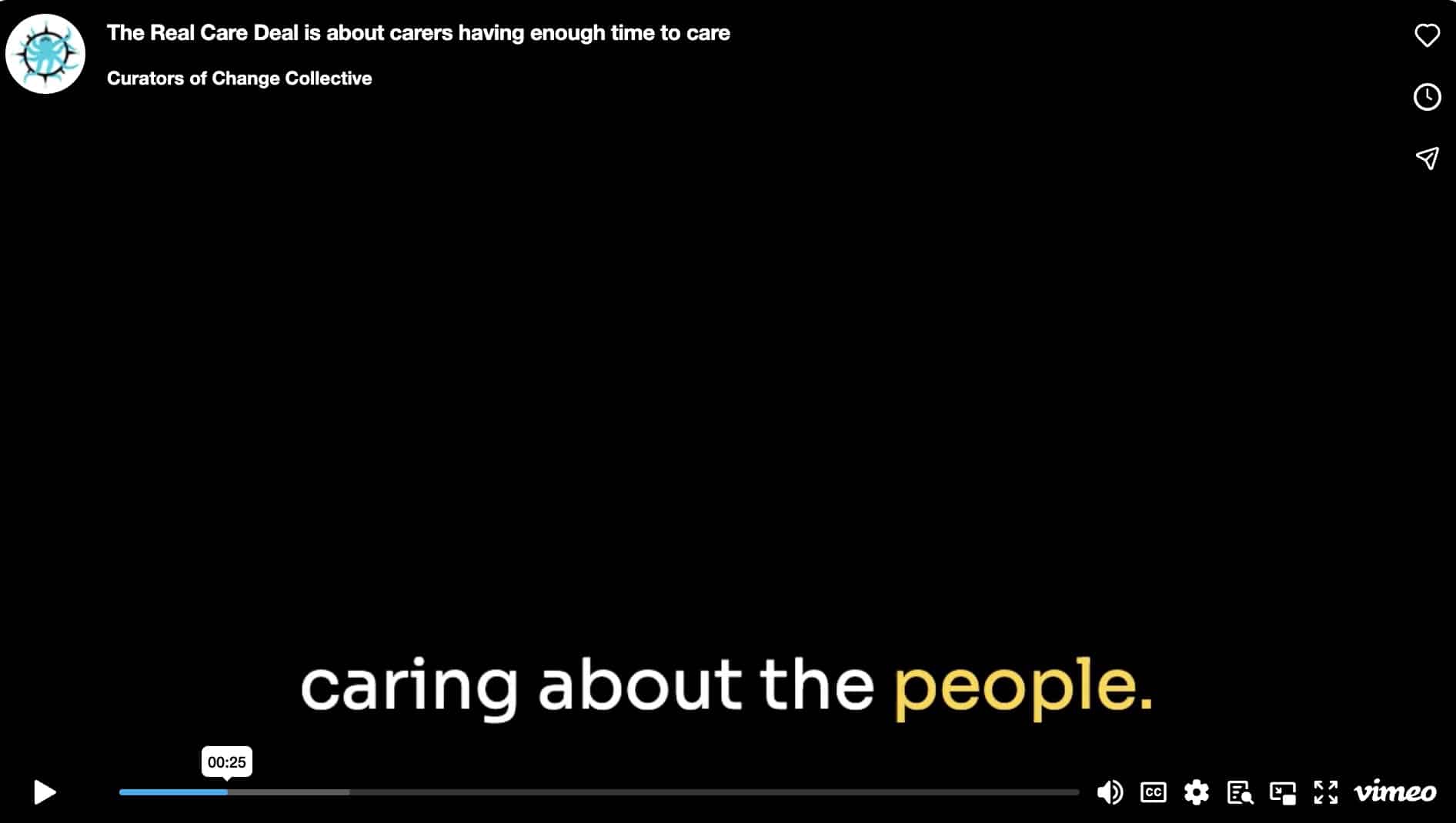 The Real Care Deal is about carers having enough time to care