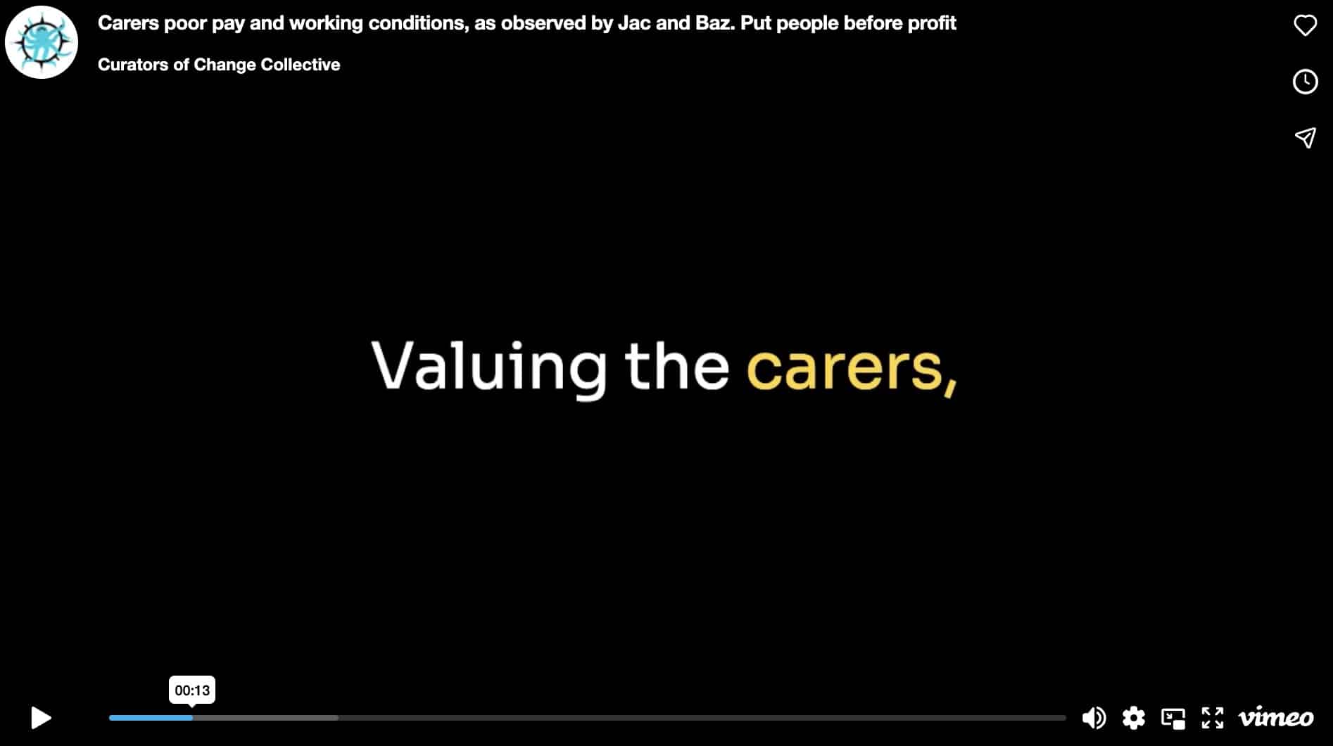 Carers poor pay and working conditions