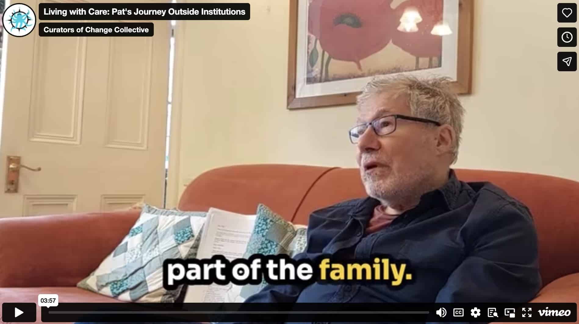 Living with Care: Pat's Journey Outside Institutions