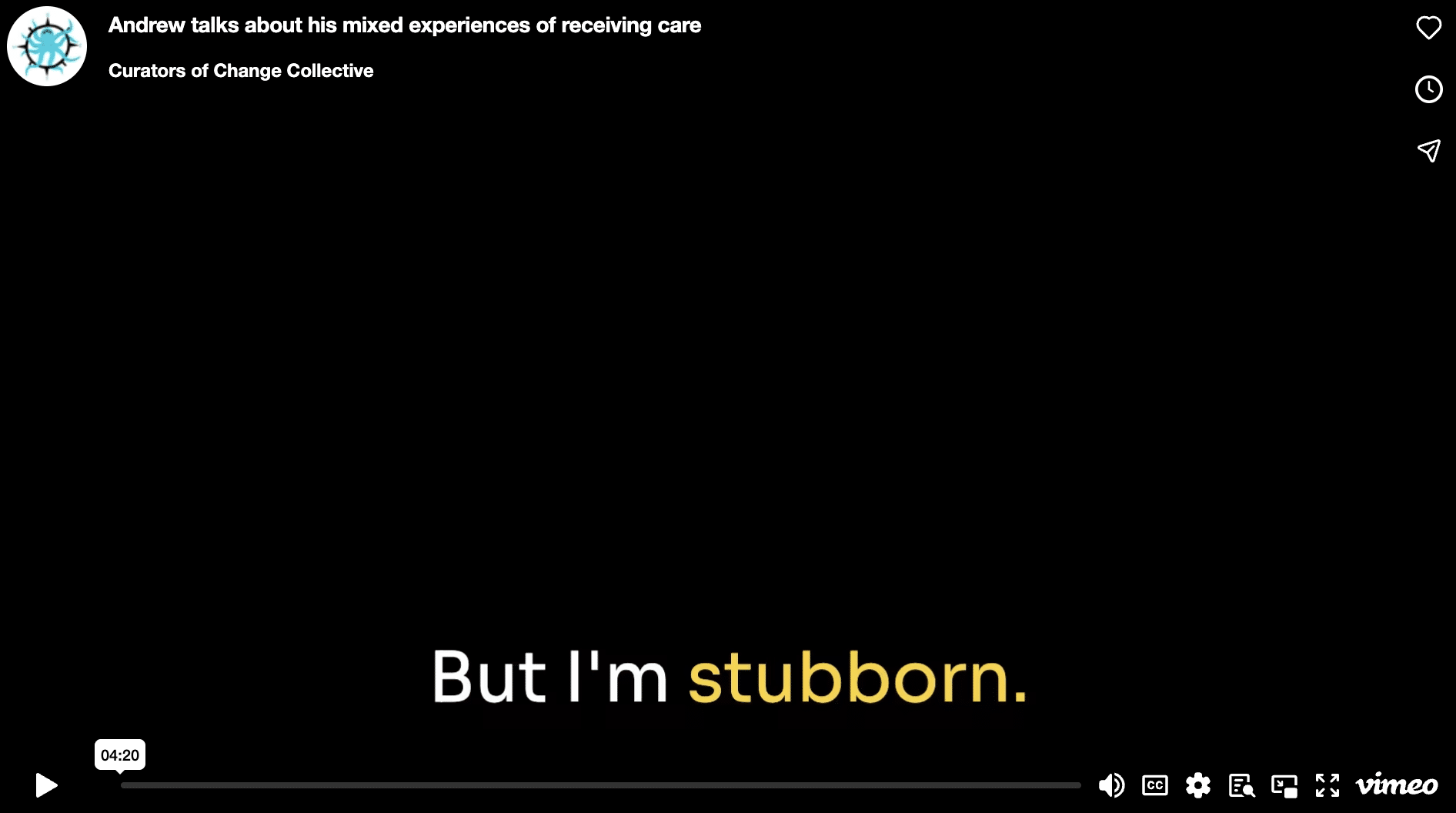 Andrew talks about his mixed experiences of receiving care