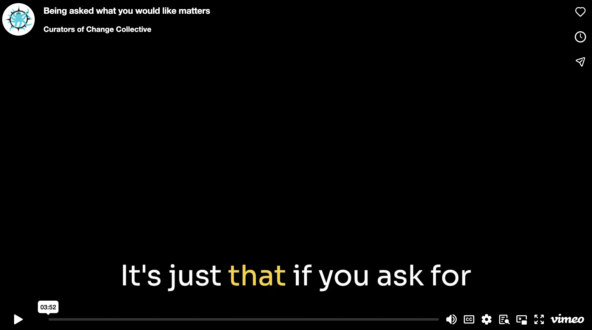 Being asked what you would like matters