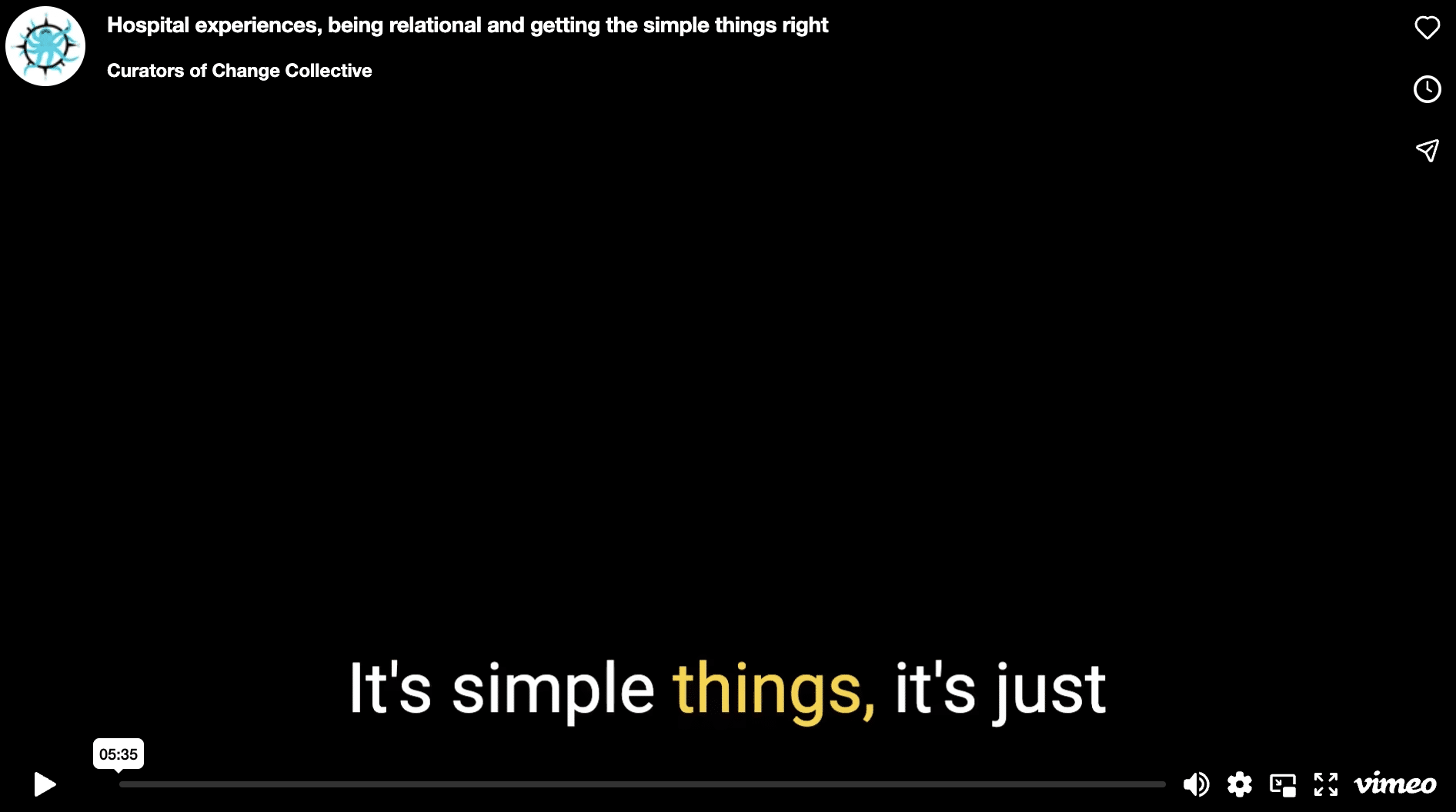Hospital experiences, being relational and getting the simple things right