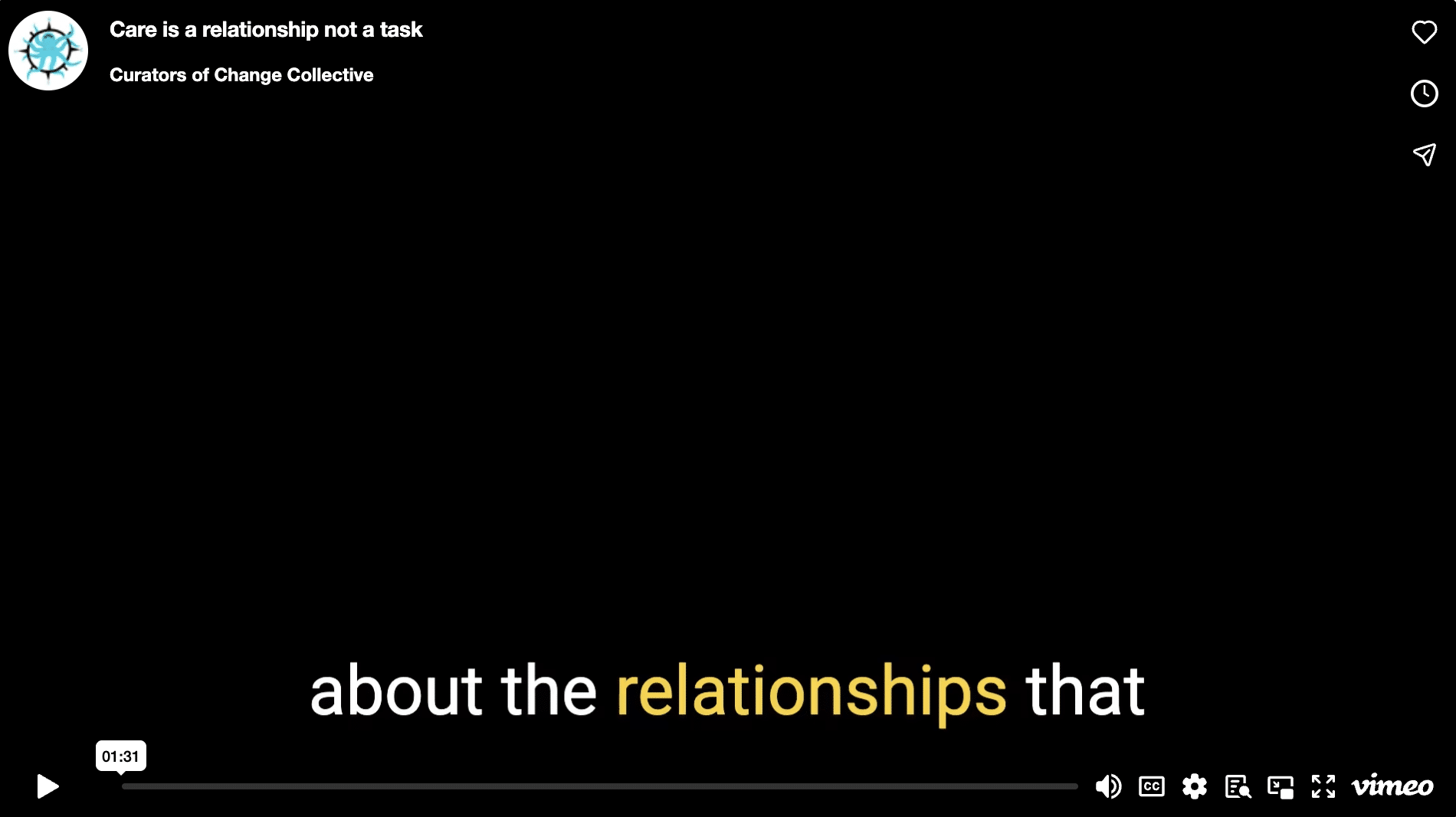 Care is a relationship not a task