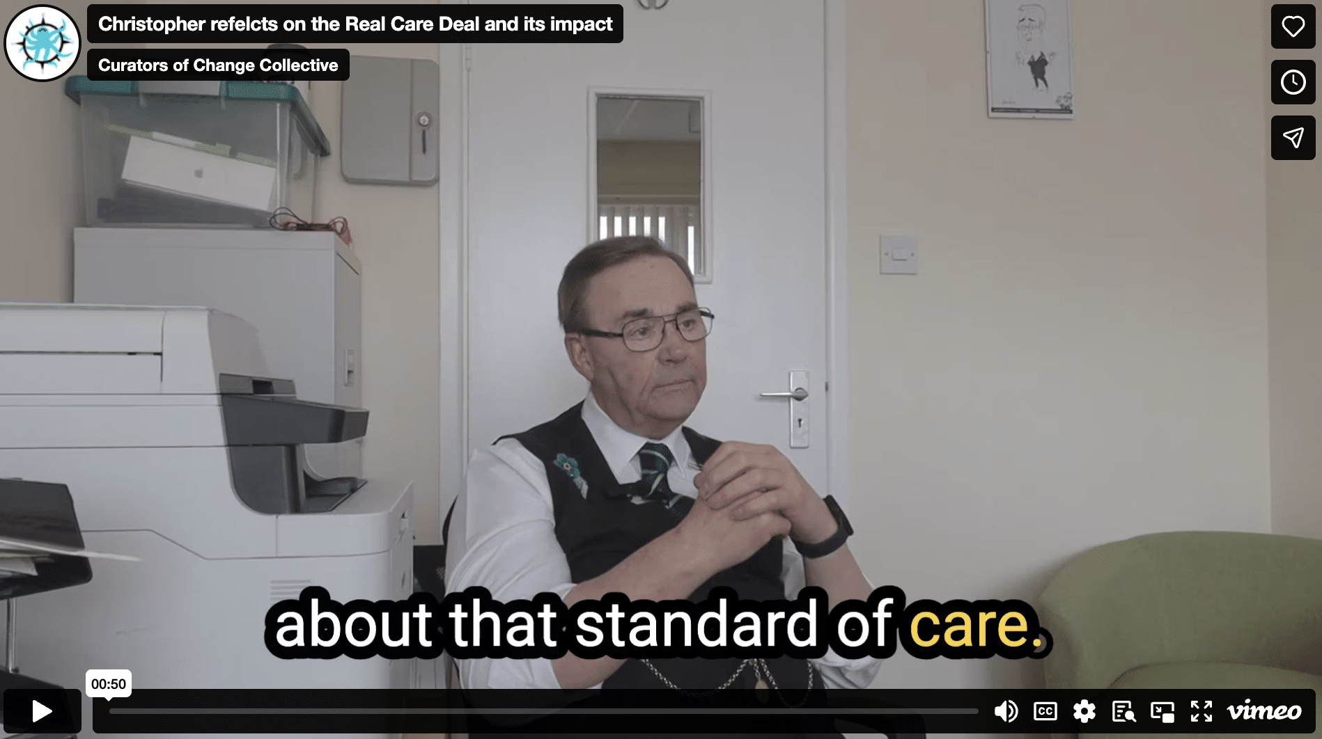 Christopher reflects on the Real Care Deal and its impact