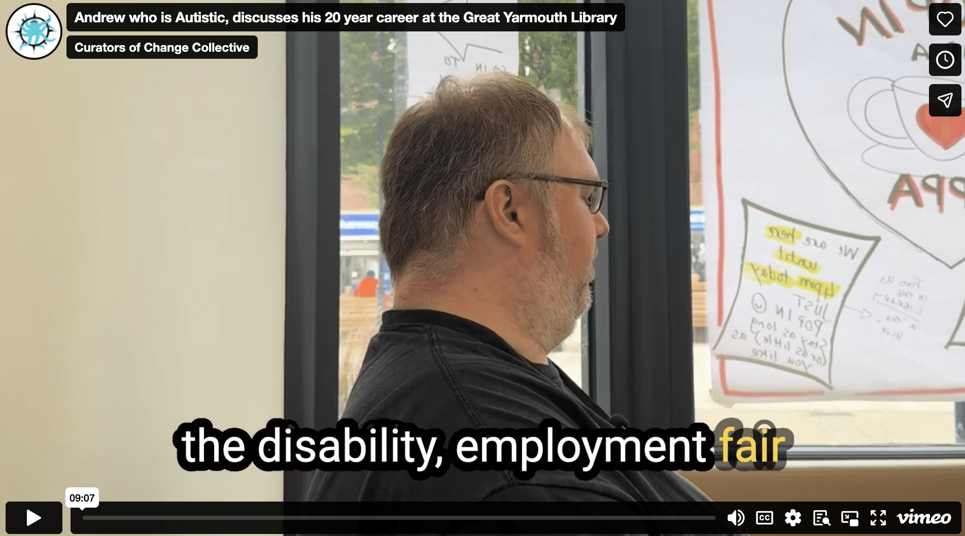 Andrew who is Autistic, discusses his 20 year career at the Great Yarmouth Library